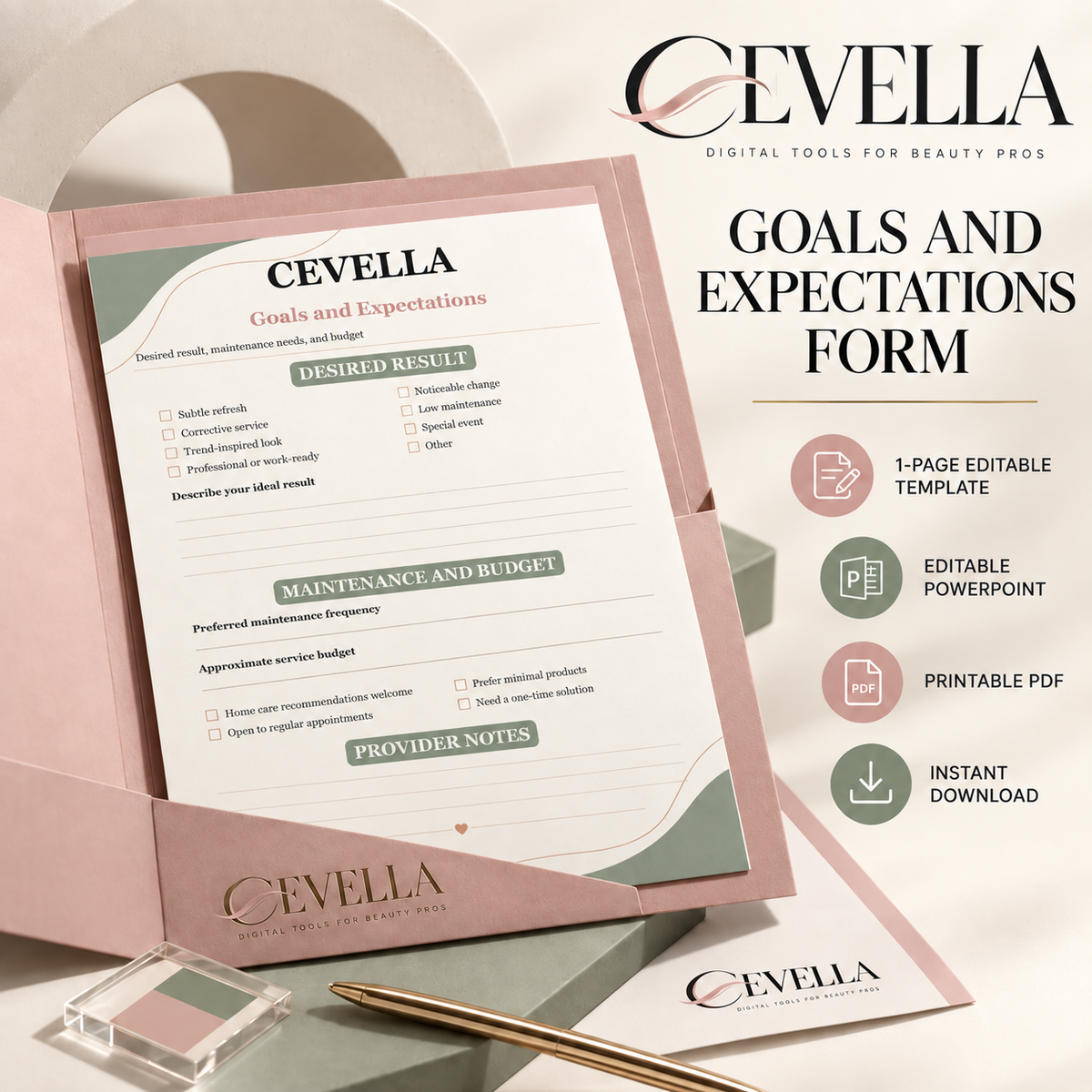 Cosmetology Goals and Expectations Form | Editable Beauty Business Template
