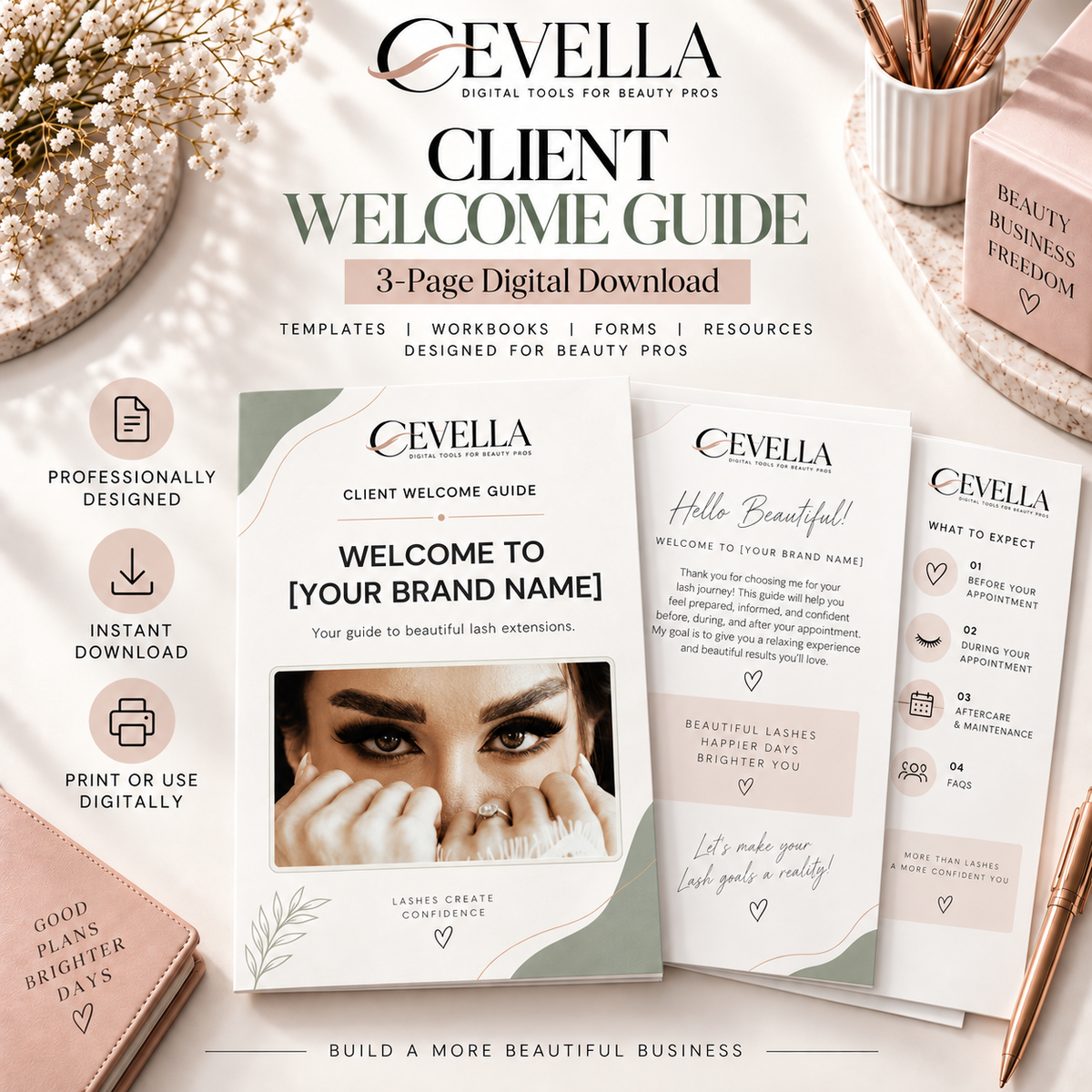 Lash Client Welcome Guide | Editable Beauty Business Template