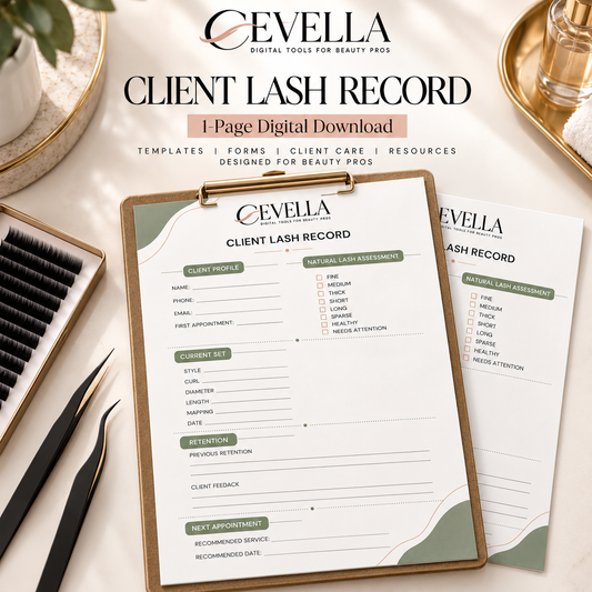 Lash Extension Client Record Form | Editable Lash Artist Template
