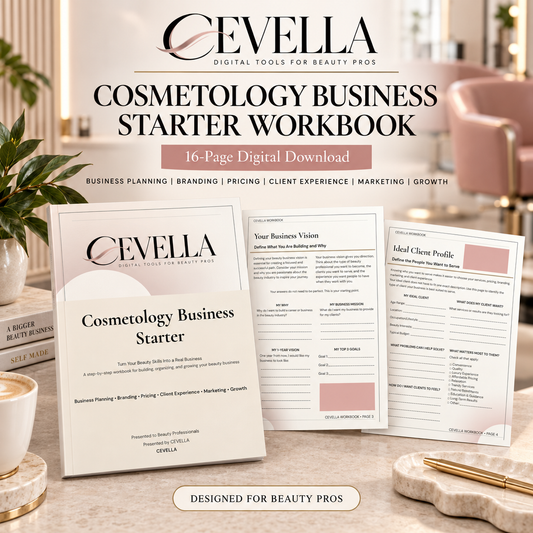 Cosmetology Business Starter Workbook | Editable Beauty Business Planner
