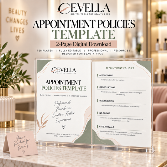 Cosmetology Appointment Policies Template | Editable Salon Business Form