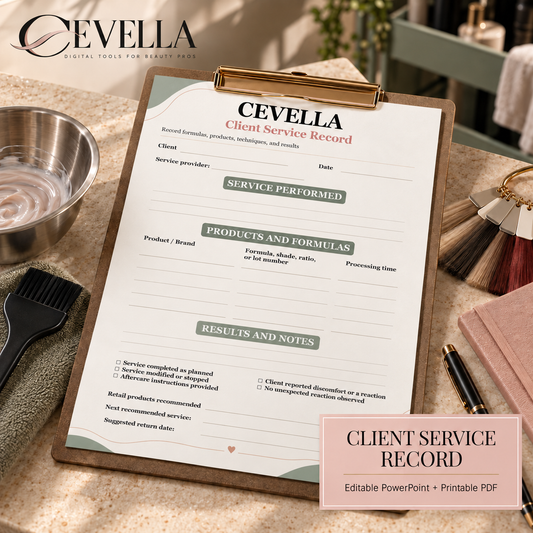 Cosmetology Client Service Record | Editable Beauty Business Template