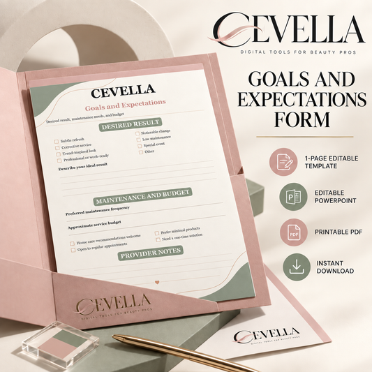 Cosmetology Goals and Expectations Form | Editable Beauty Business Template