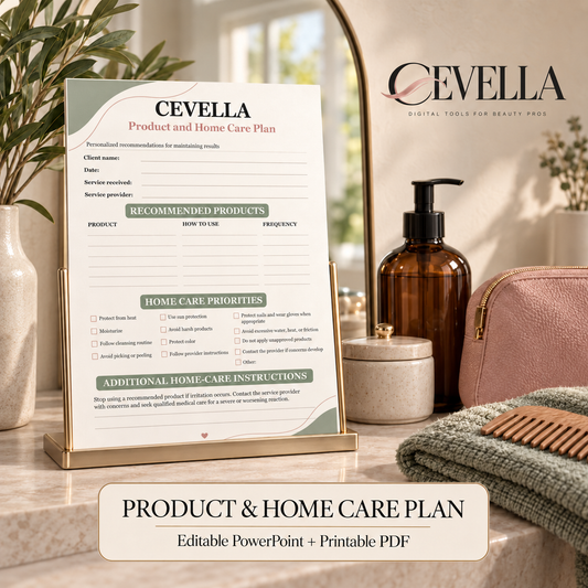 Cosmetology Product and Home Care Plan | Editable Beauty Business Template