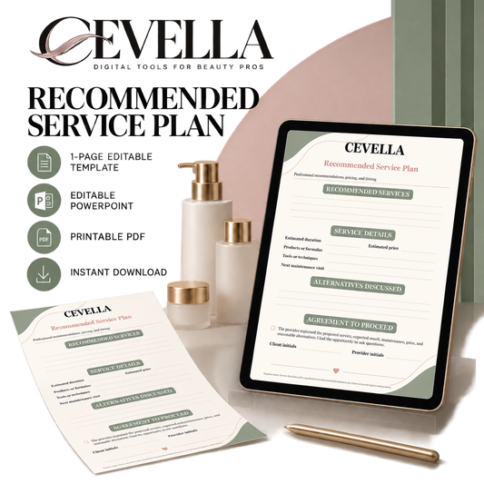 Cosmetology Recommended Service Plan | Editable Beauty Business Template