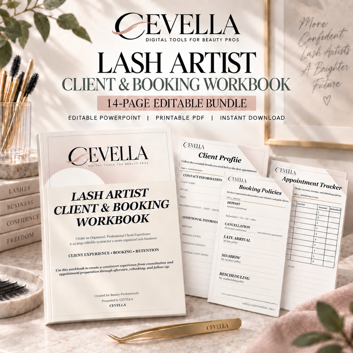 Lash Artist Client & Booking Workbook | Editable Lash Business System