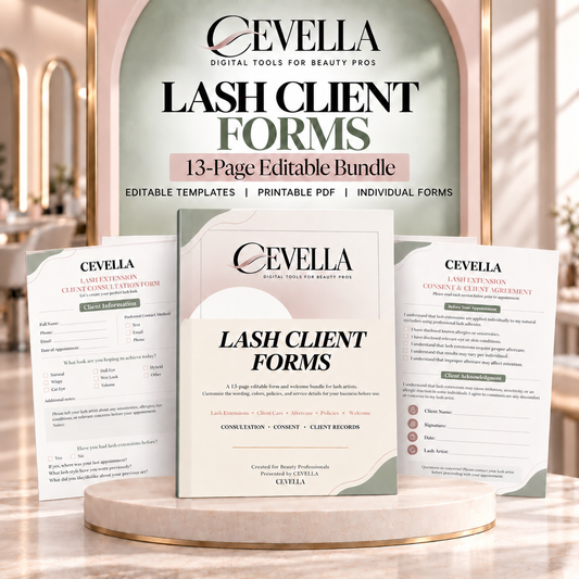 Lash Client Forms Bundle | 9 Editable Templates (13 Pages)